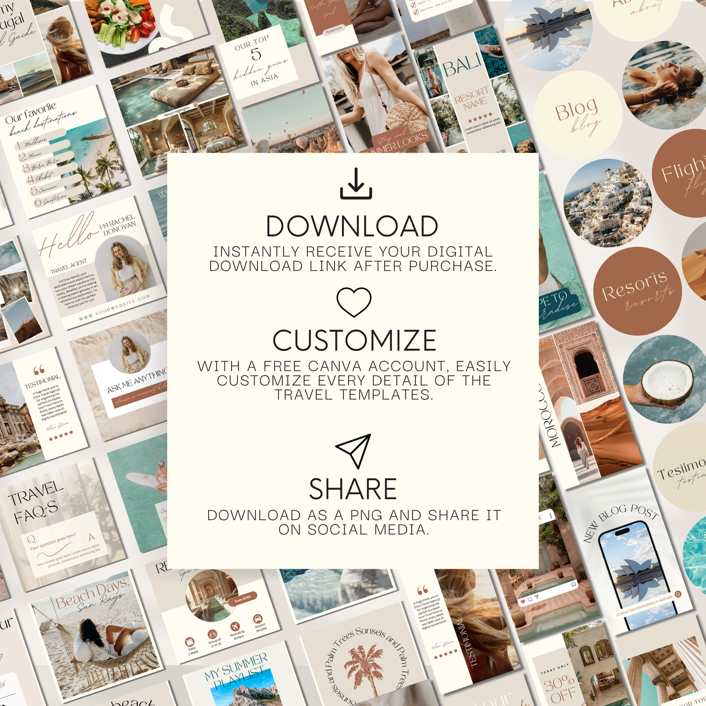 Ultimate 2500 Travel Instagram Bundle Template