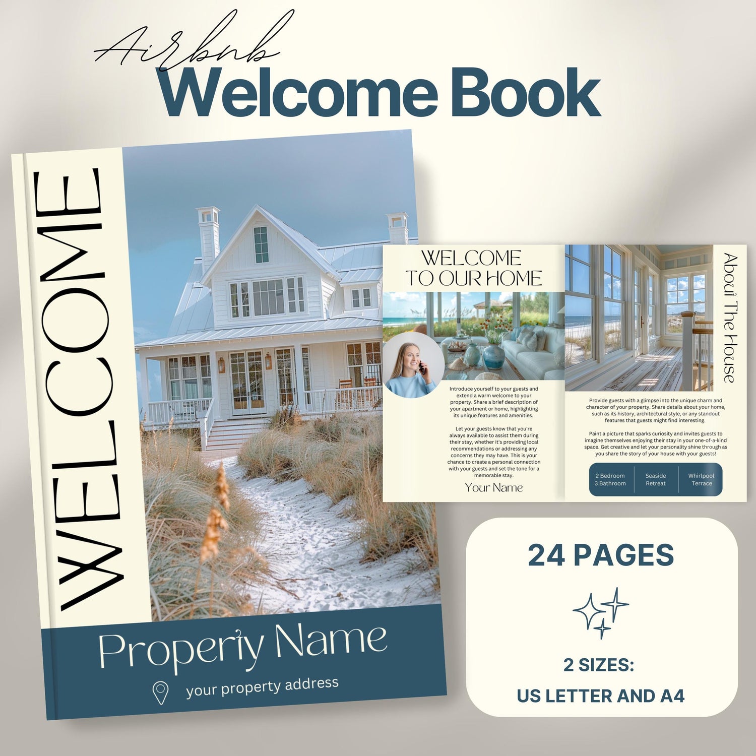 Overview of a airbnb host bundle showing a welcome book.
