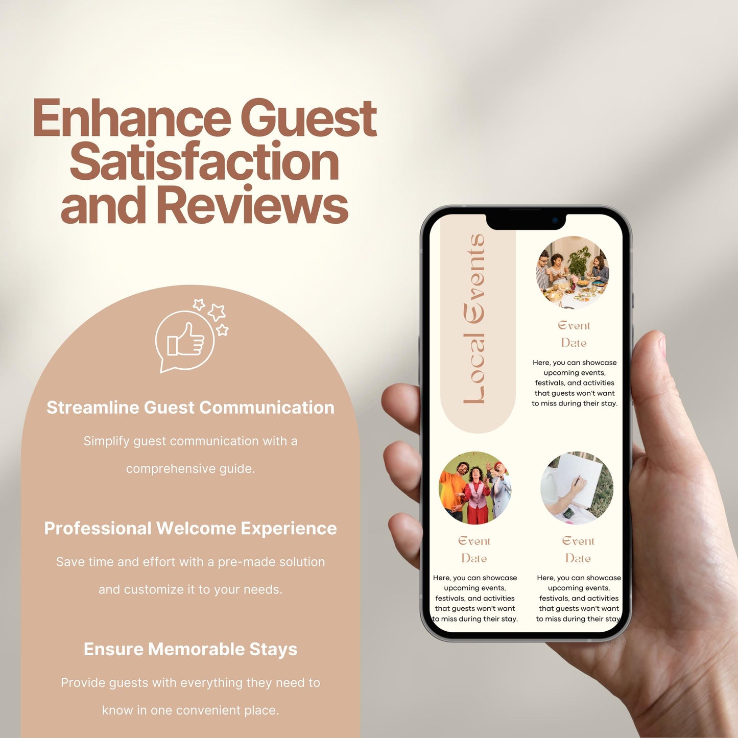 Promotional image titled "Enhance Guest Satisfaction and Reviews."