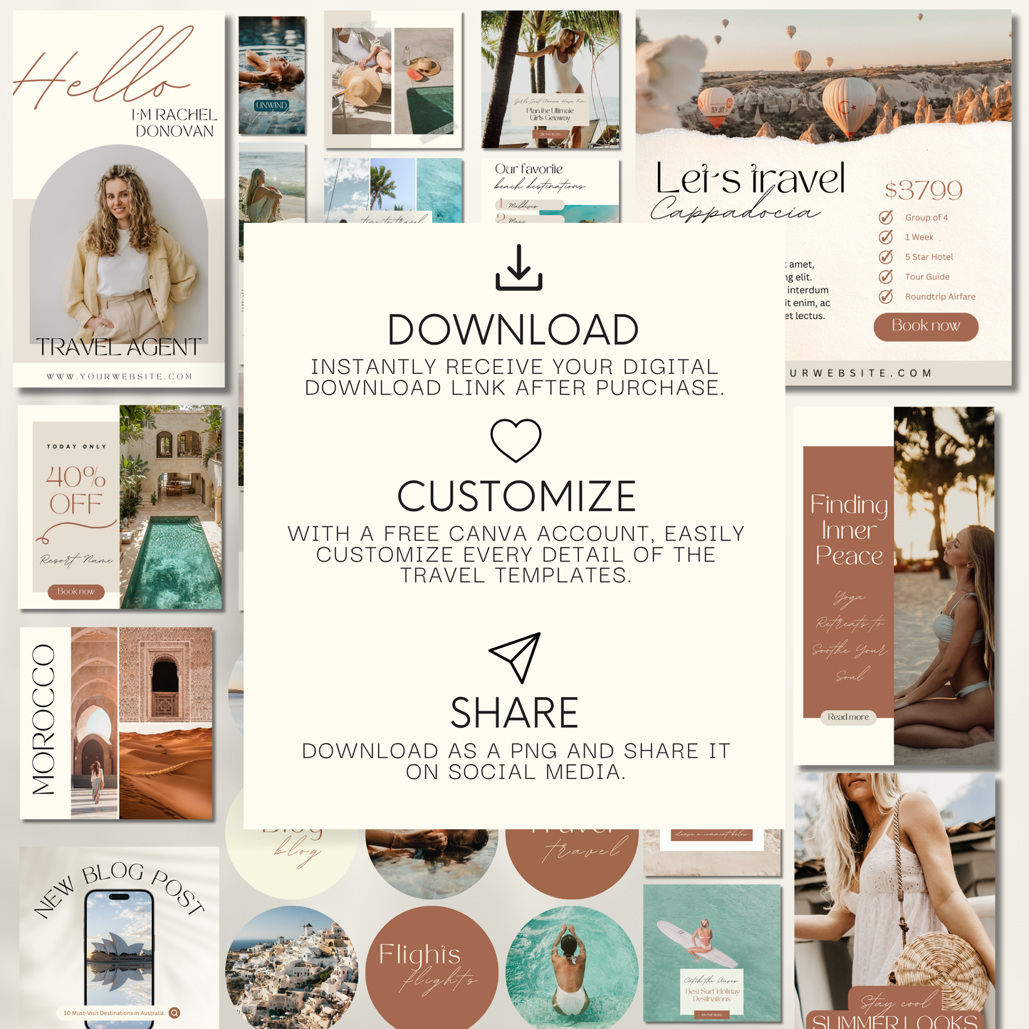 2000 Travel Instagram Bundle Template