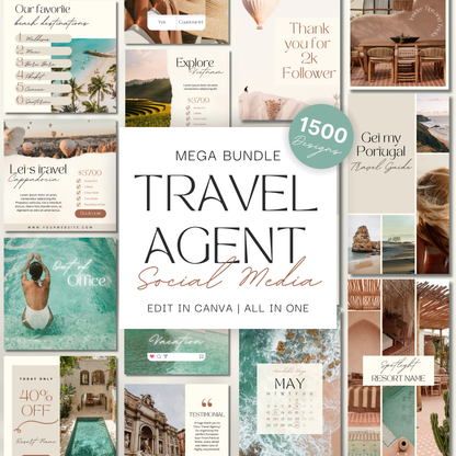 1500 Travel Instagram Bundle Template