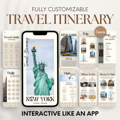 New York Travel Itinerary Template - BUNDLE