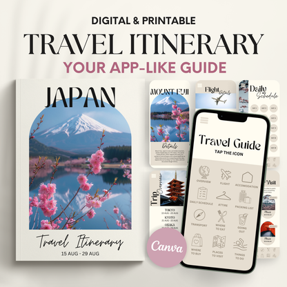 Japan Travel Itinerary Template - BUNDLE