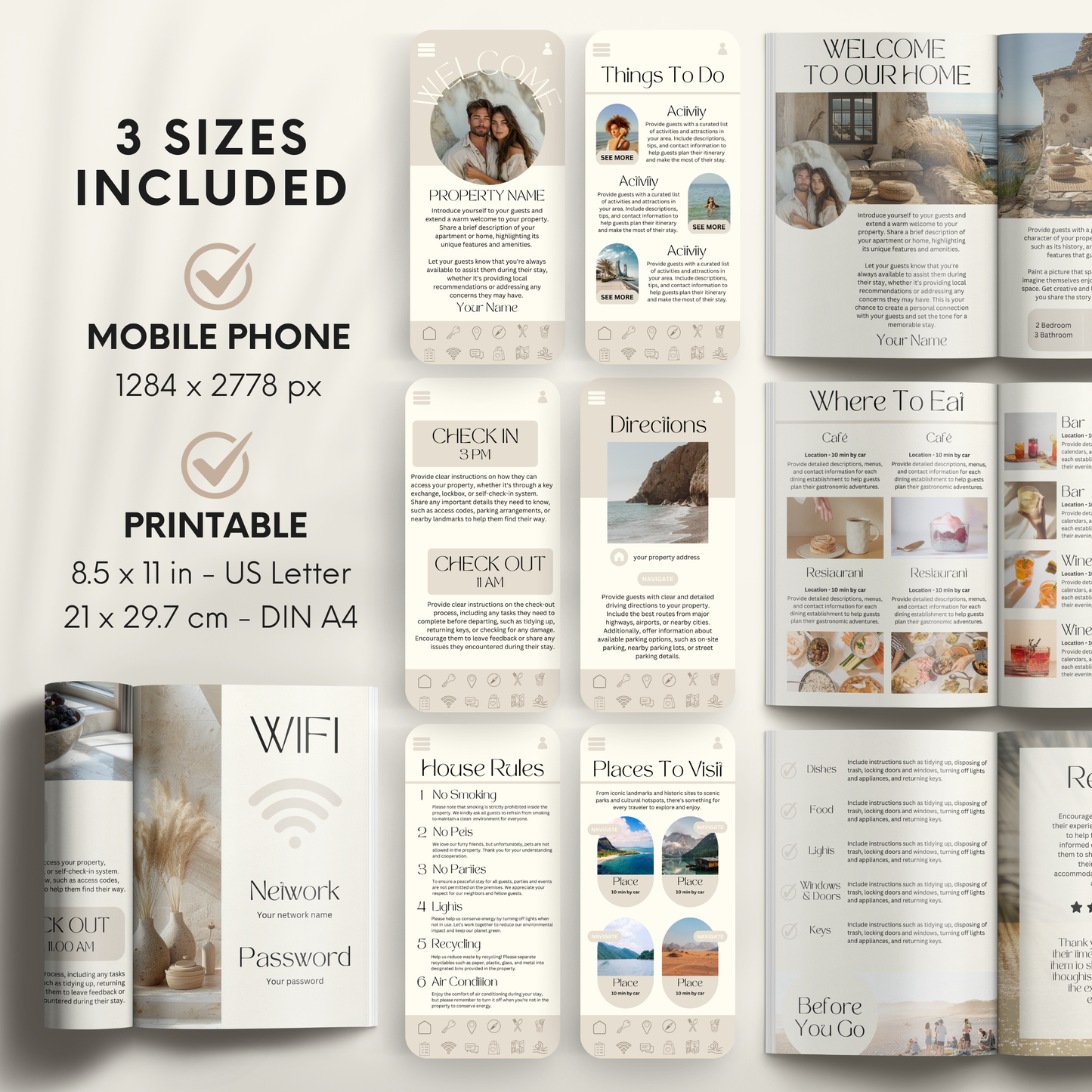Airbnb Welcome Book Template - BUNDLE