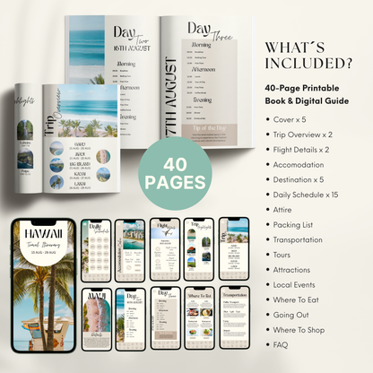 Hawaii Travel Itinerary Template - BUNDLE