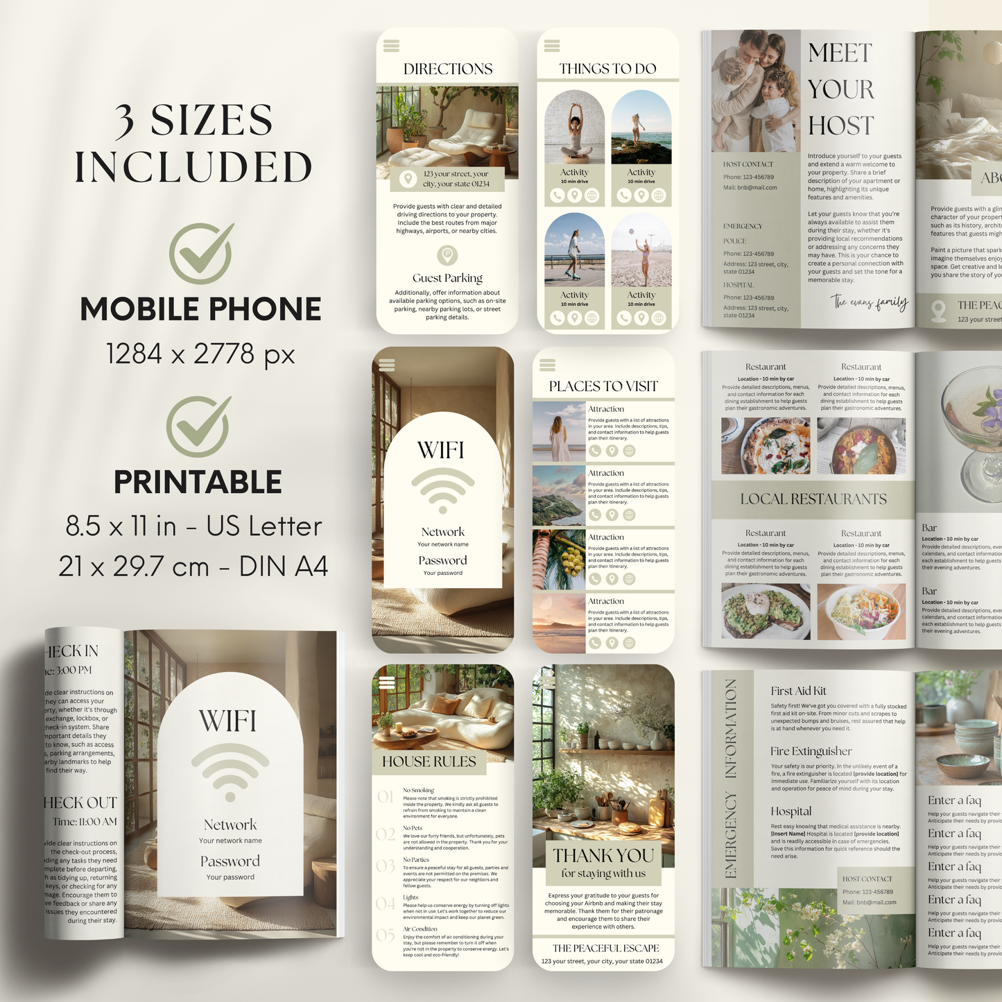 Airbnb Welcome Book Template - BUNDLE