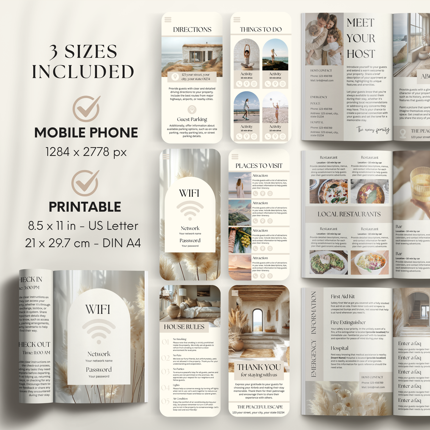 Airbnb Welcome Book Template - BUNDLE