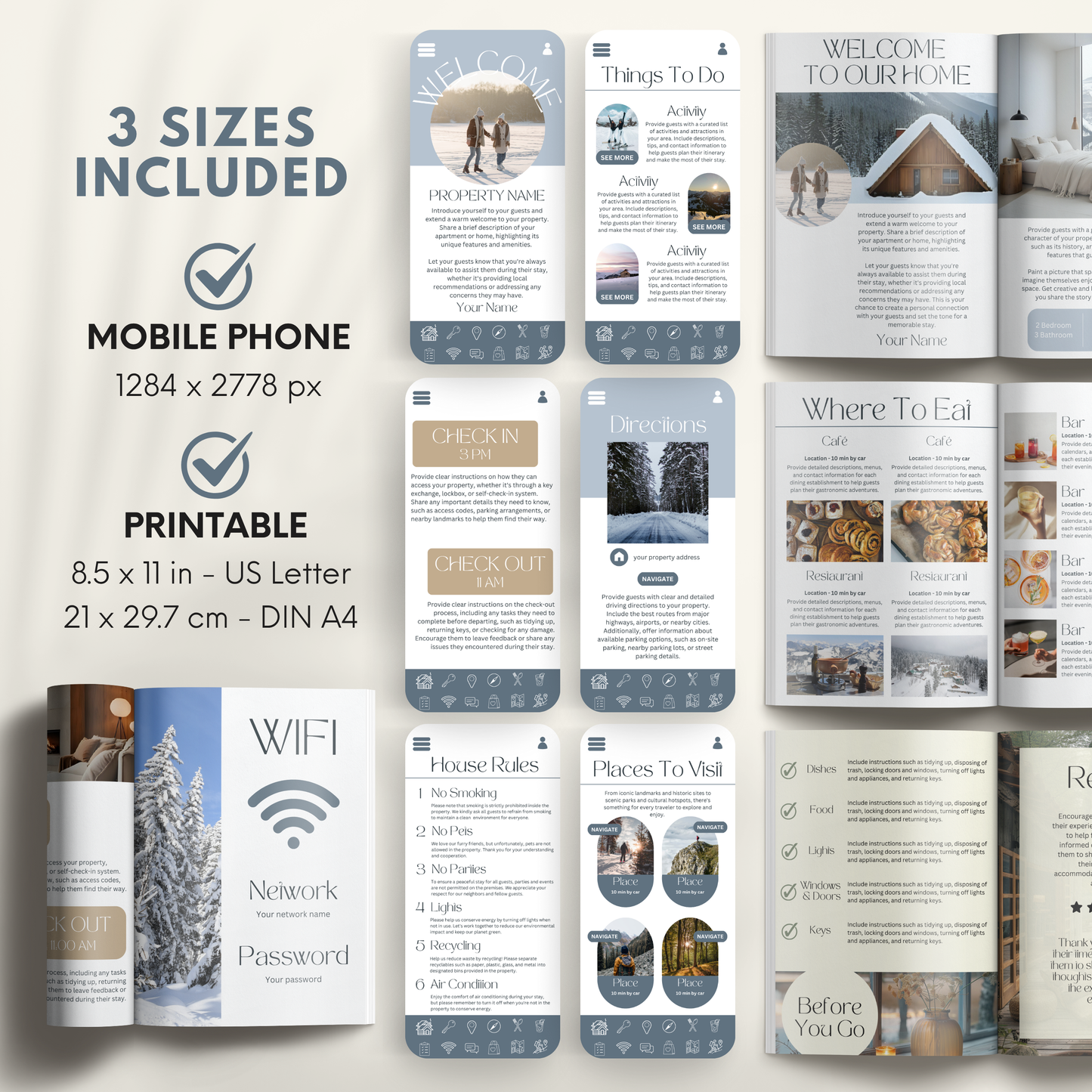 Airbnb Welcome Book Template - BUNDLE