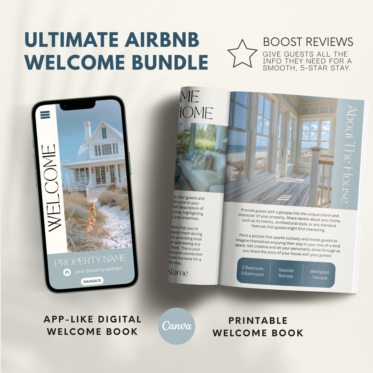 Airbnb Welcome Book Template - BUNDLE