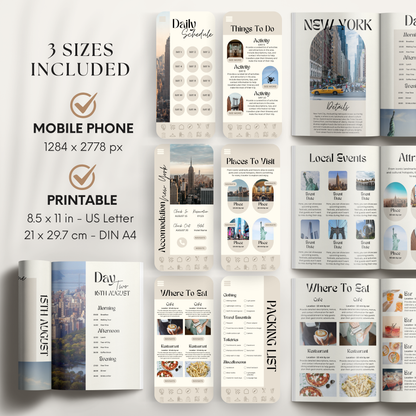 New York Travel Itinerary Template - BUNDLE