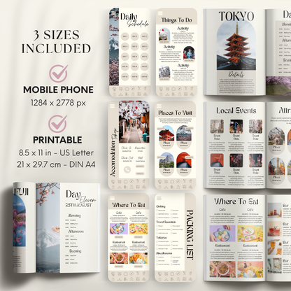 Japan Travel Itinerary Template - BUNDLE
