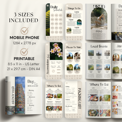 Bali Travel Itinerary Template - BUNDLE