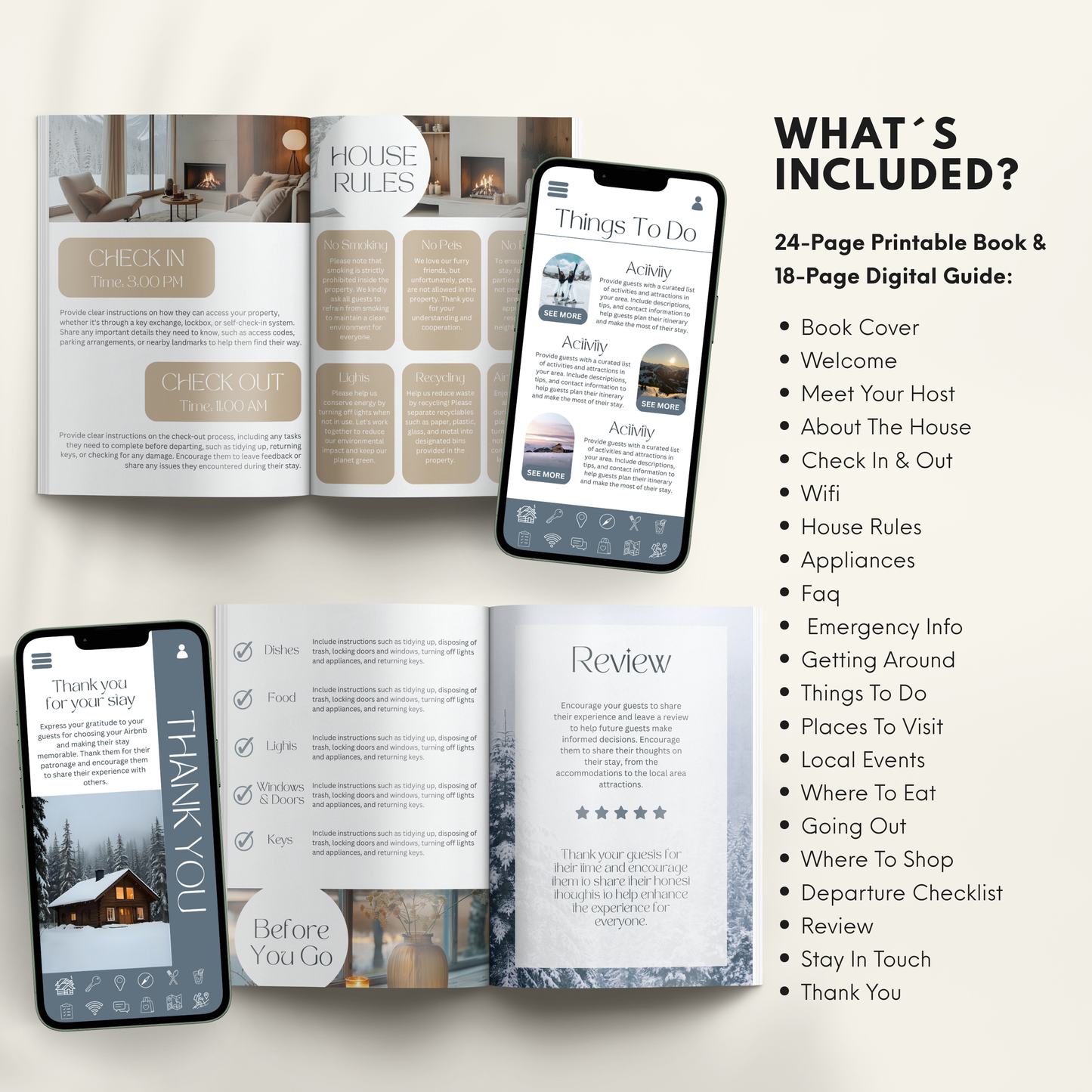 Airbnb Welcome Book Template - BUNDLE
