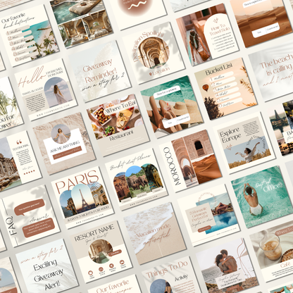 150 Travel Instagram Post & Story Templates