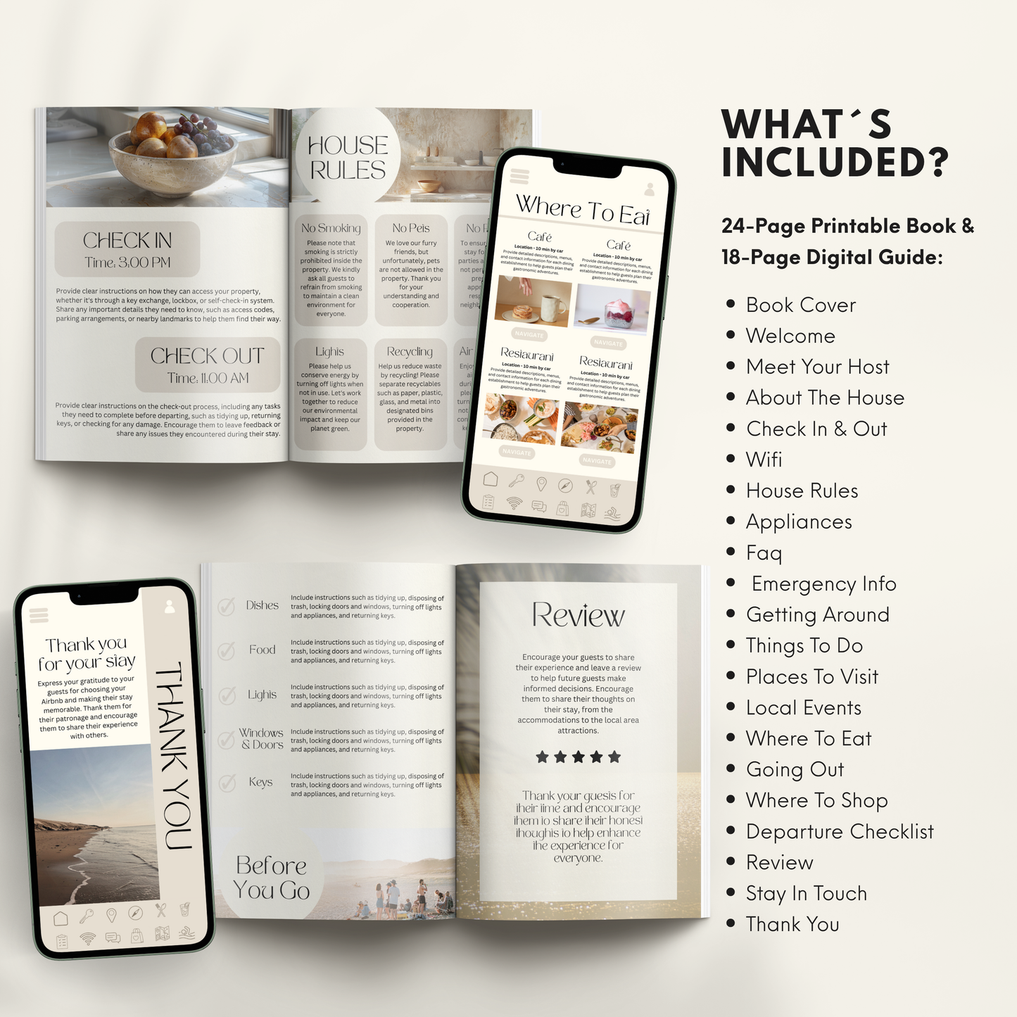 Airbnb Welcome Book Template - BUNDLE