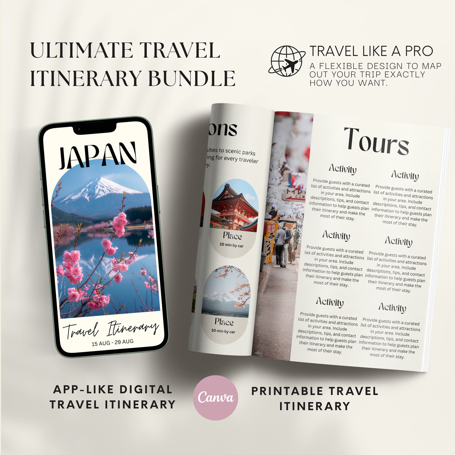 Japan Travel Itinerary Template - BUNDLE