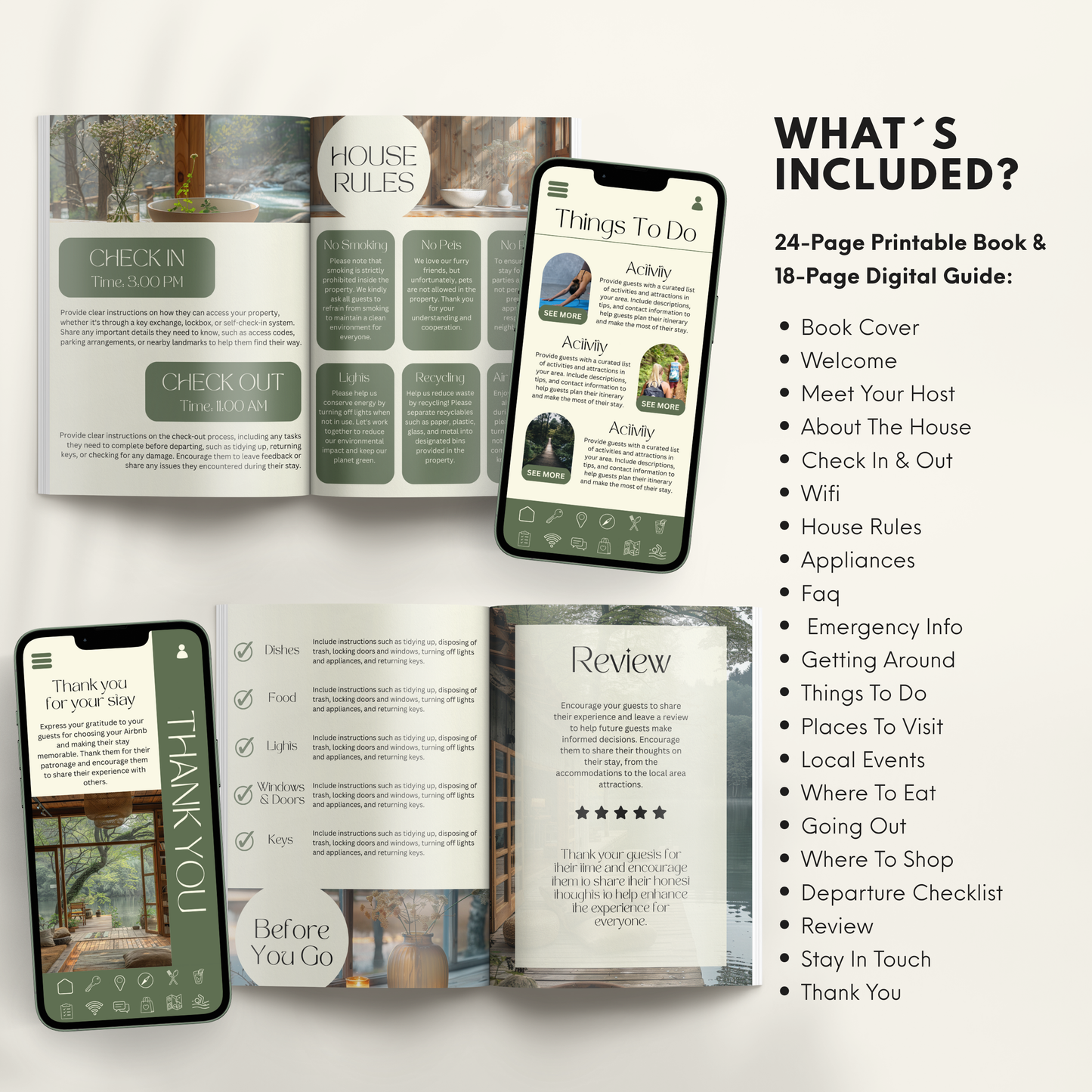 Airbnb Welcome Book Template - BUNDLE