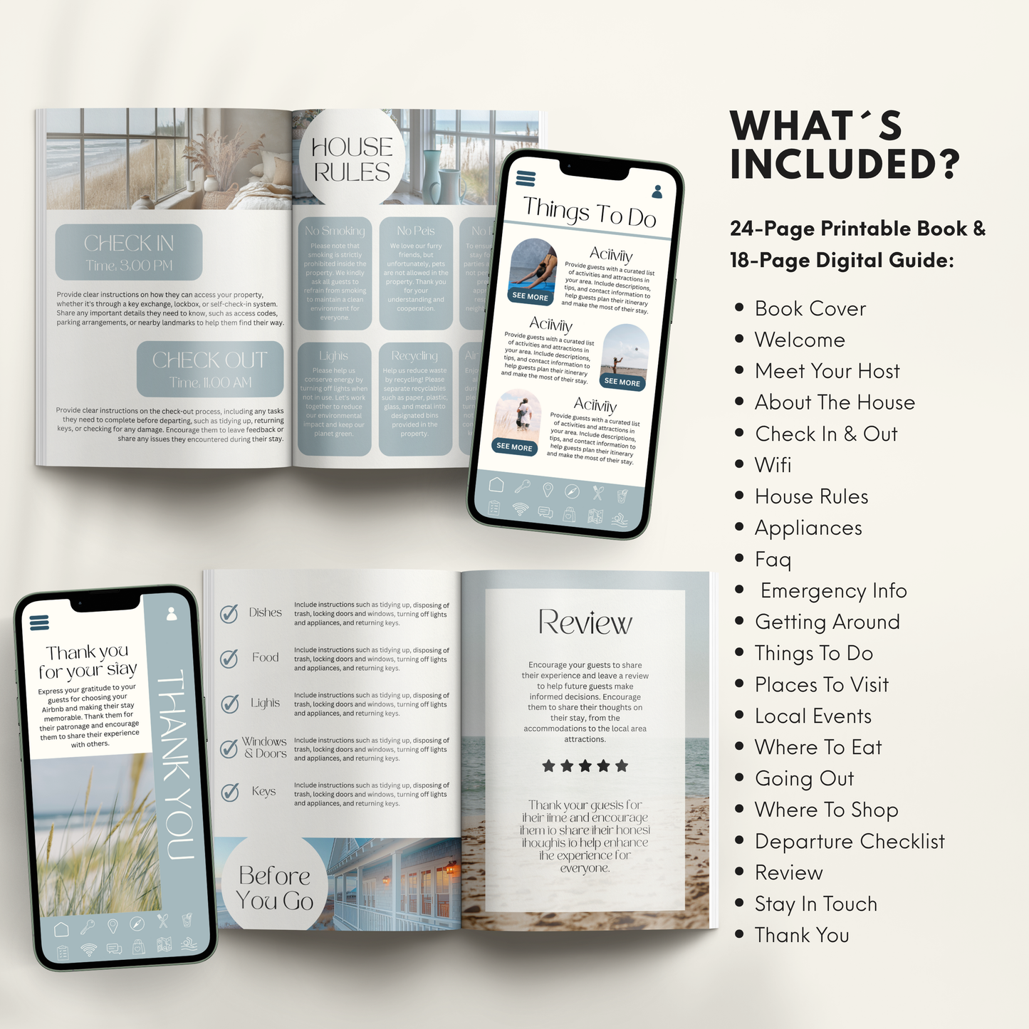 Airbnb Welcome Book Template - BUNDLE