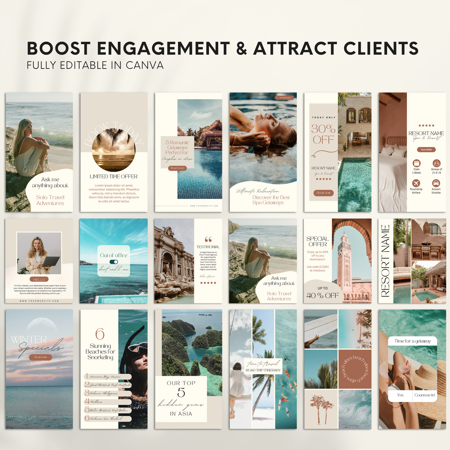 Ultimate 2500 Travel Instagram Bundle Template