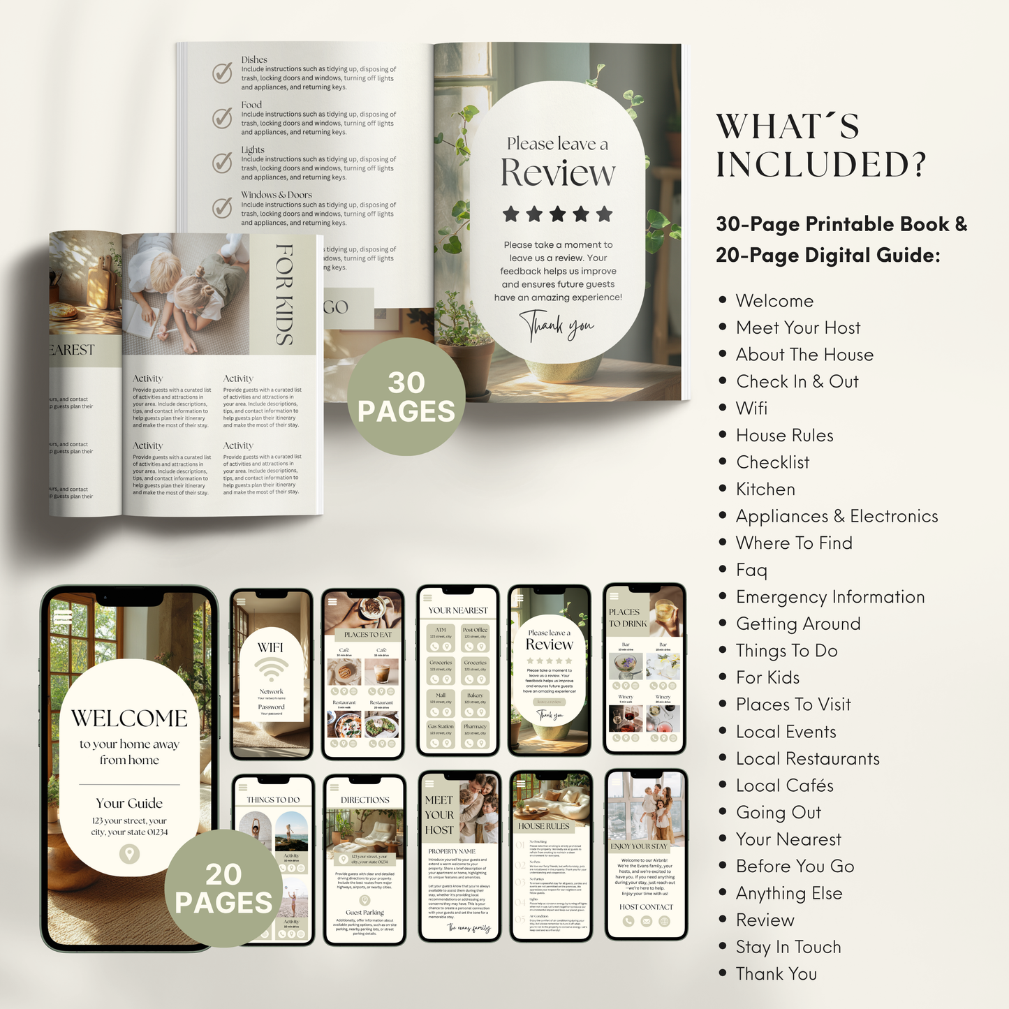 Airbnb Welcome Book Template - BUNDLE