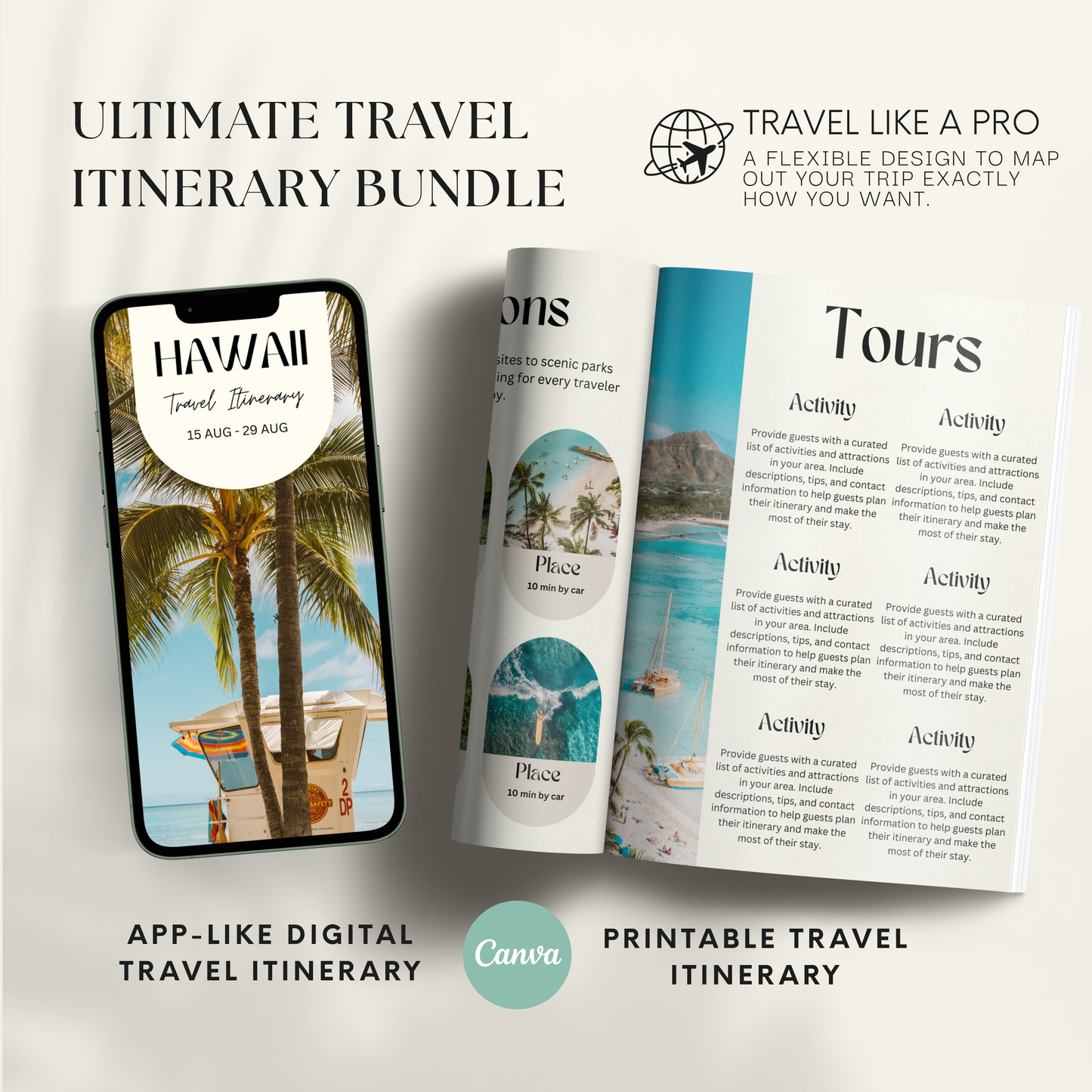 Hawaii Travel Itinerary Template - BUNDLE