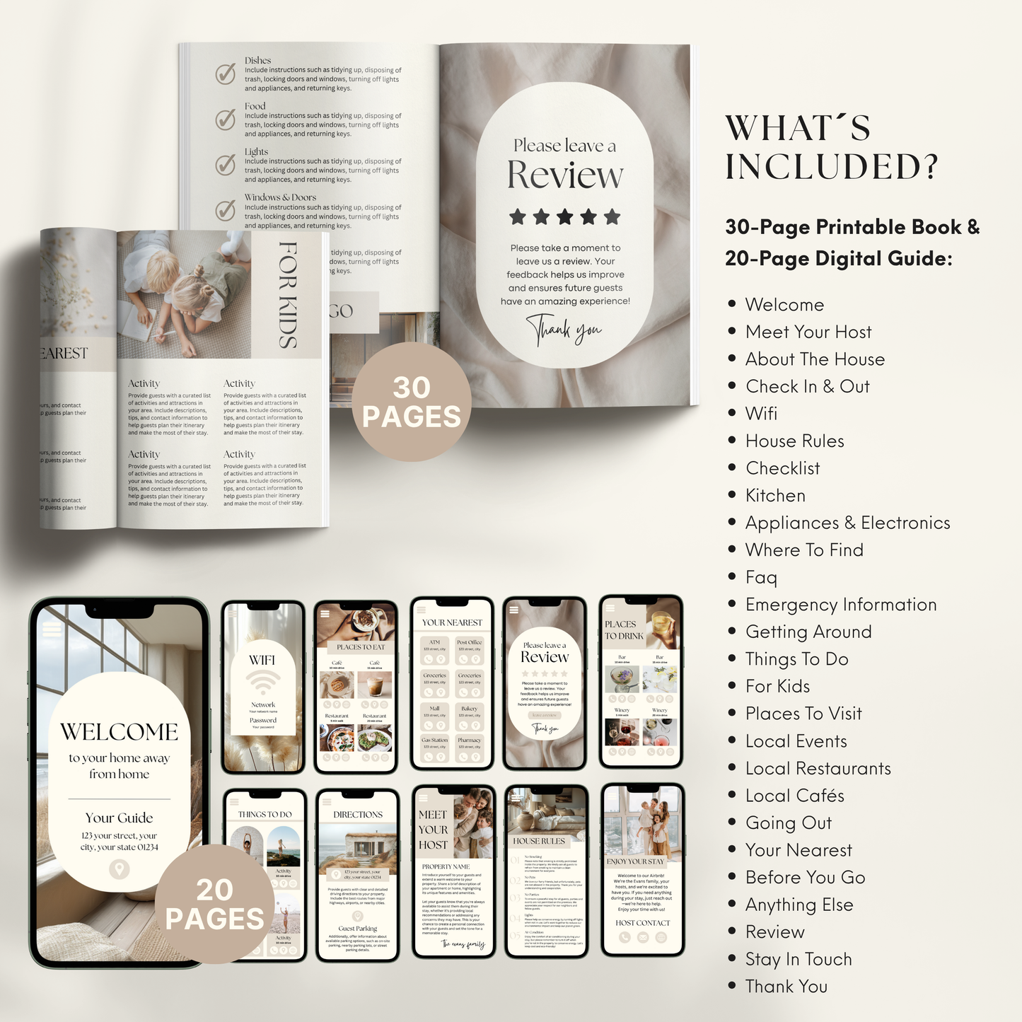 Airbnb Welcome Book Template - BUNDLE