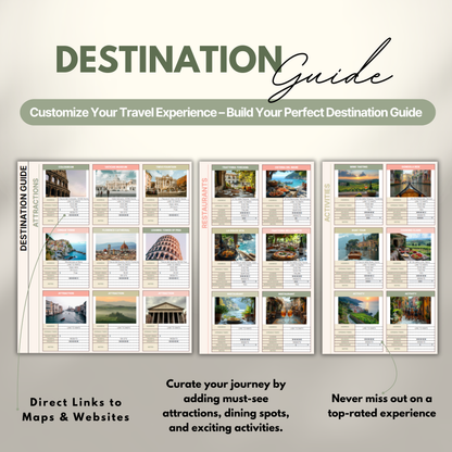 Overview of a digital travel planner showing the destination guide.