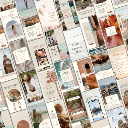 150 Travel Instagram Post & Story Templates