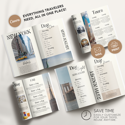 New York Travel Itinerary Template - BUNDLE