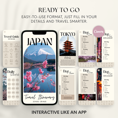 Japan Travel Itinerary Template - BUNDLE