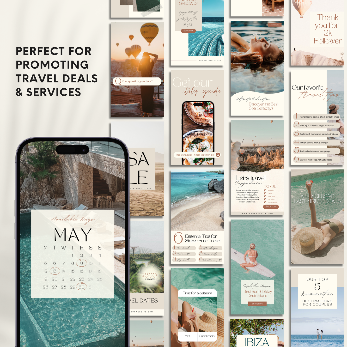 Ultimate 2500 Travel Instagram Bundle Template