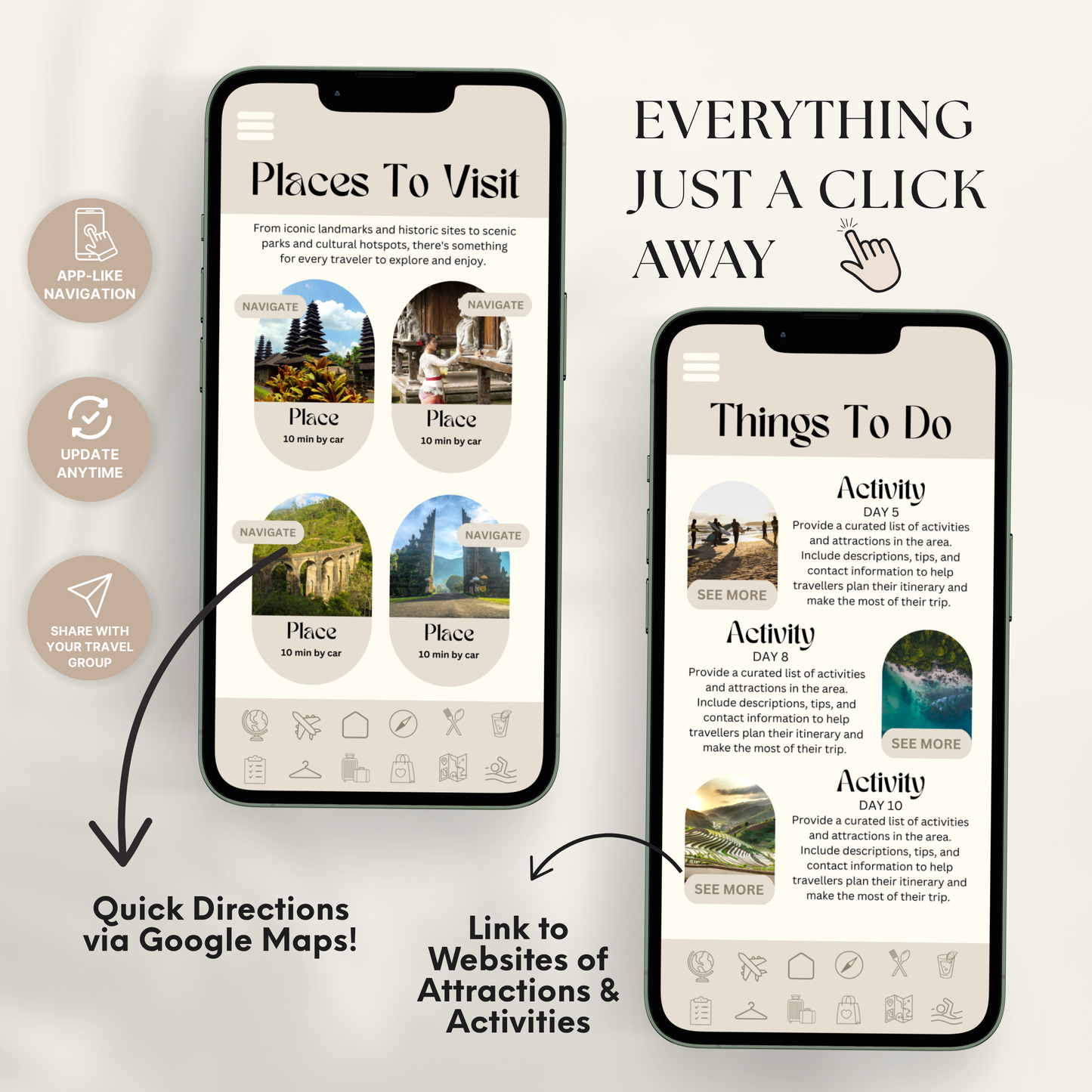 Bali Travel Itinerary Template - BUNDLE