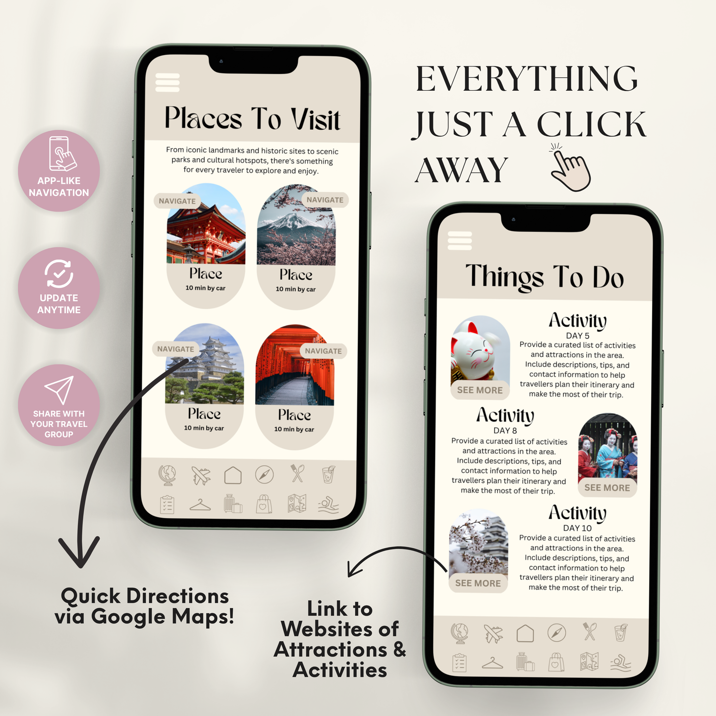 Japan Travel Itinerary Template - BUNDLE