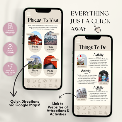 Japan Travel Itinerary Template - BUNDLE