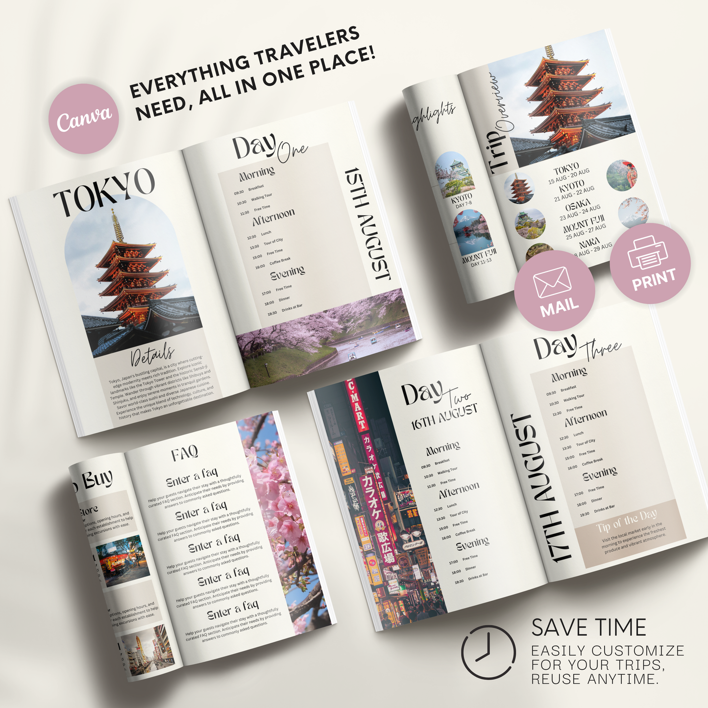 Japan Travel Itinerary Template - BUNDLE