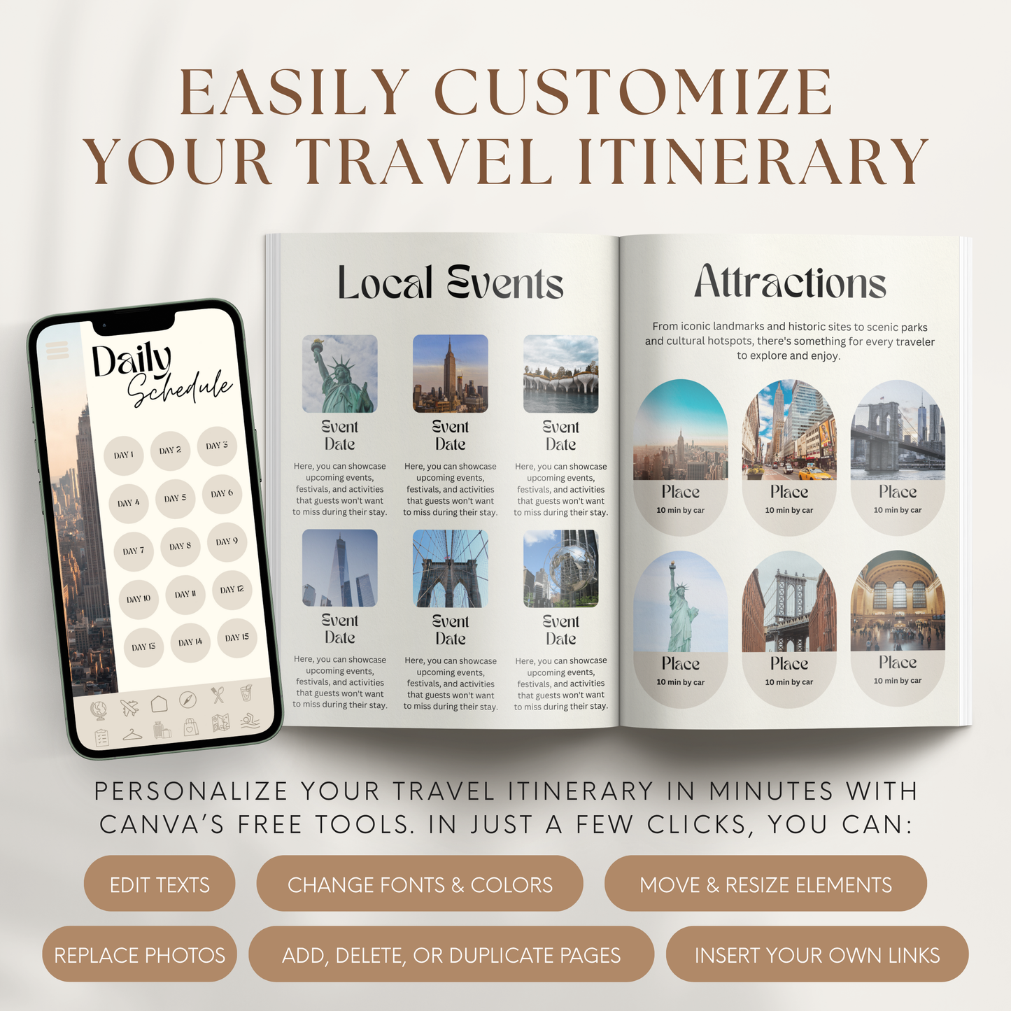 New York Travel Itinerary Template - BUNDLE