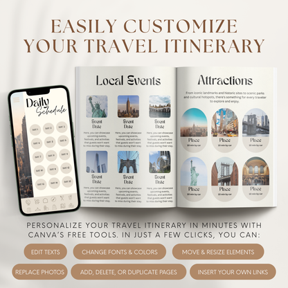New York Travel Itinerary Template - BUNDLE