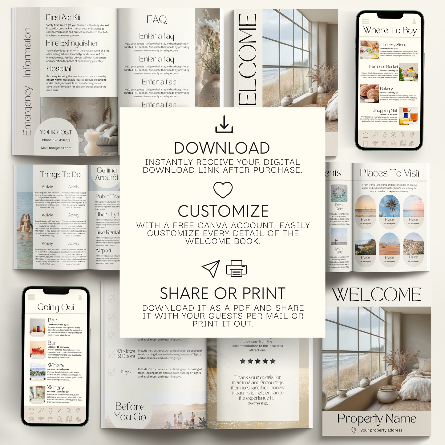 Airbnb Welcome Book Template - BUNDLE