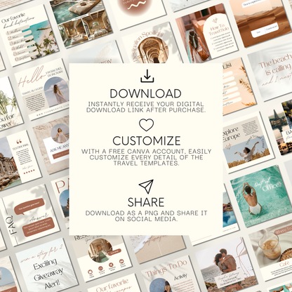 150 Travel Instagram Post & Story Templates