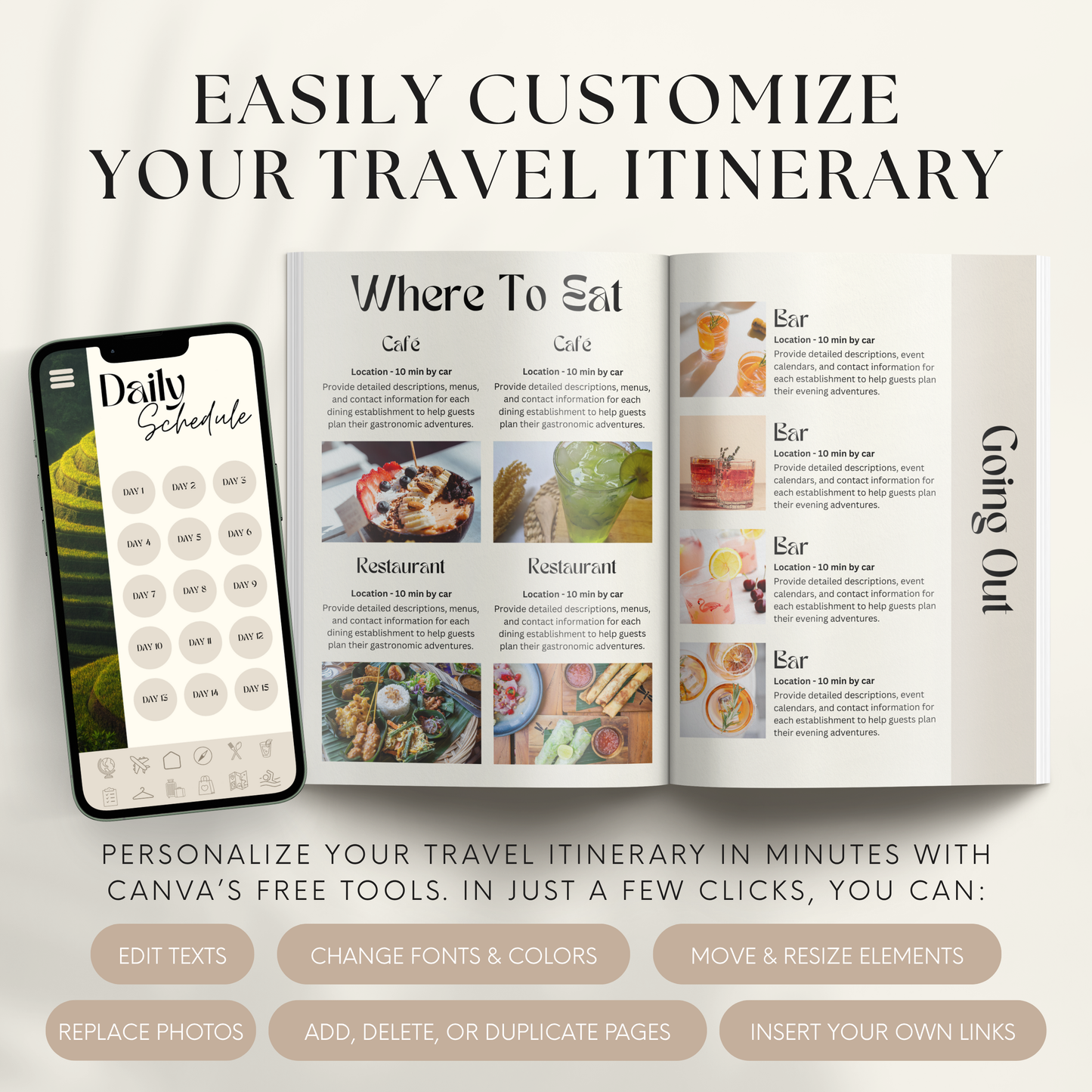 Bali Travel Itinerary Template - BUNDLE