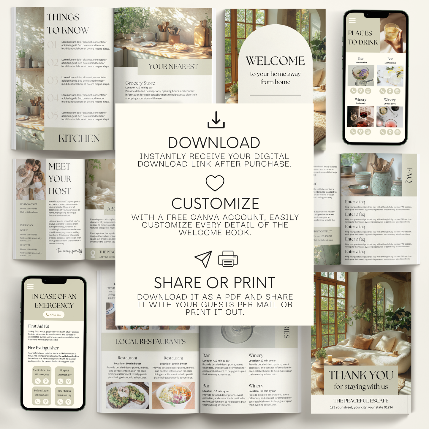 Airbnb Welcome Book Template - BUNDLE