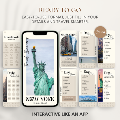 New York Travel Itinerary Template - BUNDLE