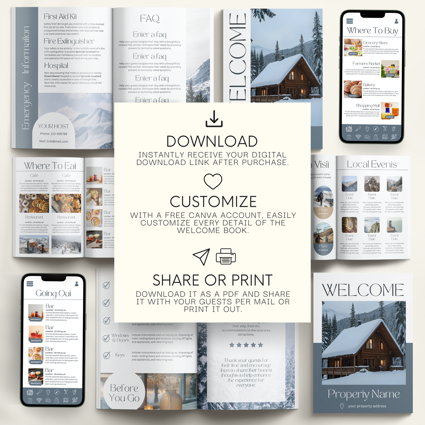 Airbnb Welcome Book Template - BUNDLE