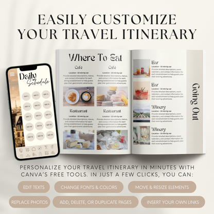 France Travel Itinerary Template - BUNDLE