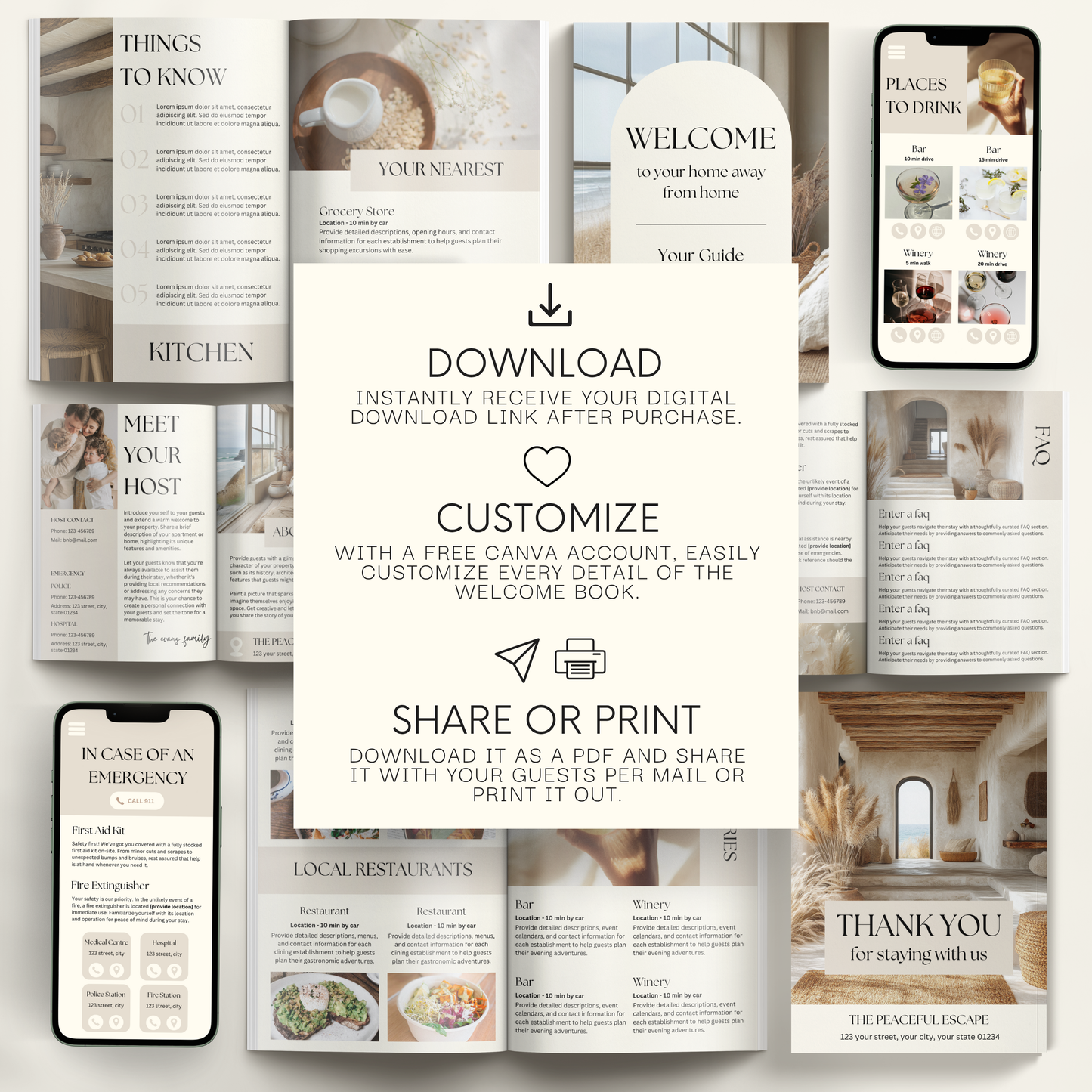 Airbnb Welcome Book Template - BUNDLE