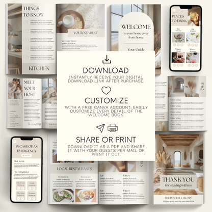 Airbnb Welcome Book Template - BUNDLE