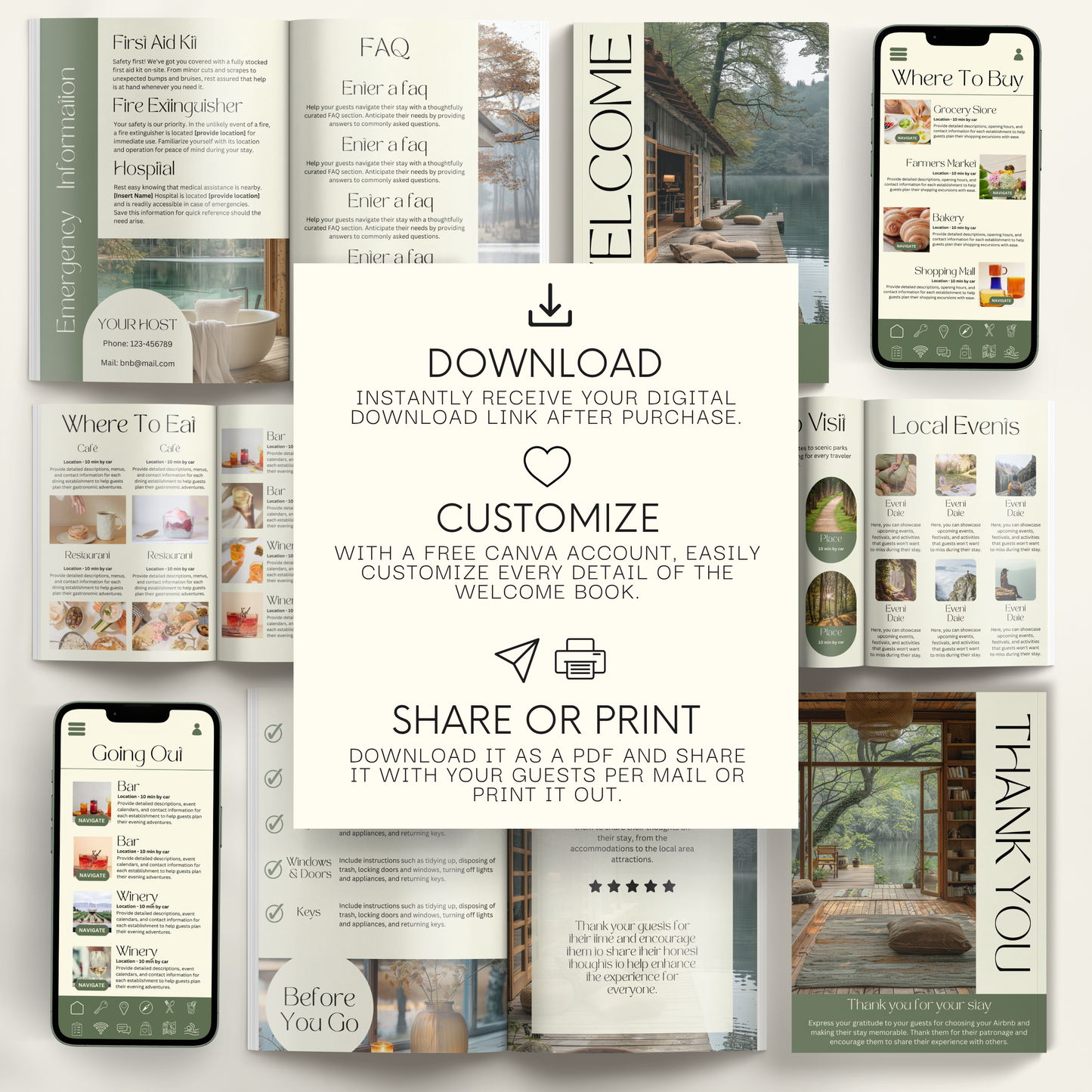 Airbnb Welcome Book Template - BUNDLE