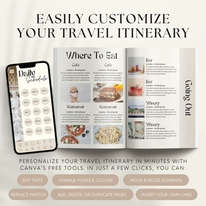 Italy Travel Itinerary Template - BUNDLE