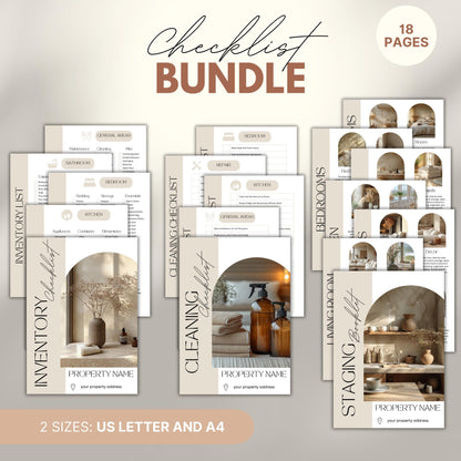 Overview of a airbnb host bundle showing airbnb checklists.