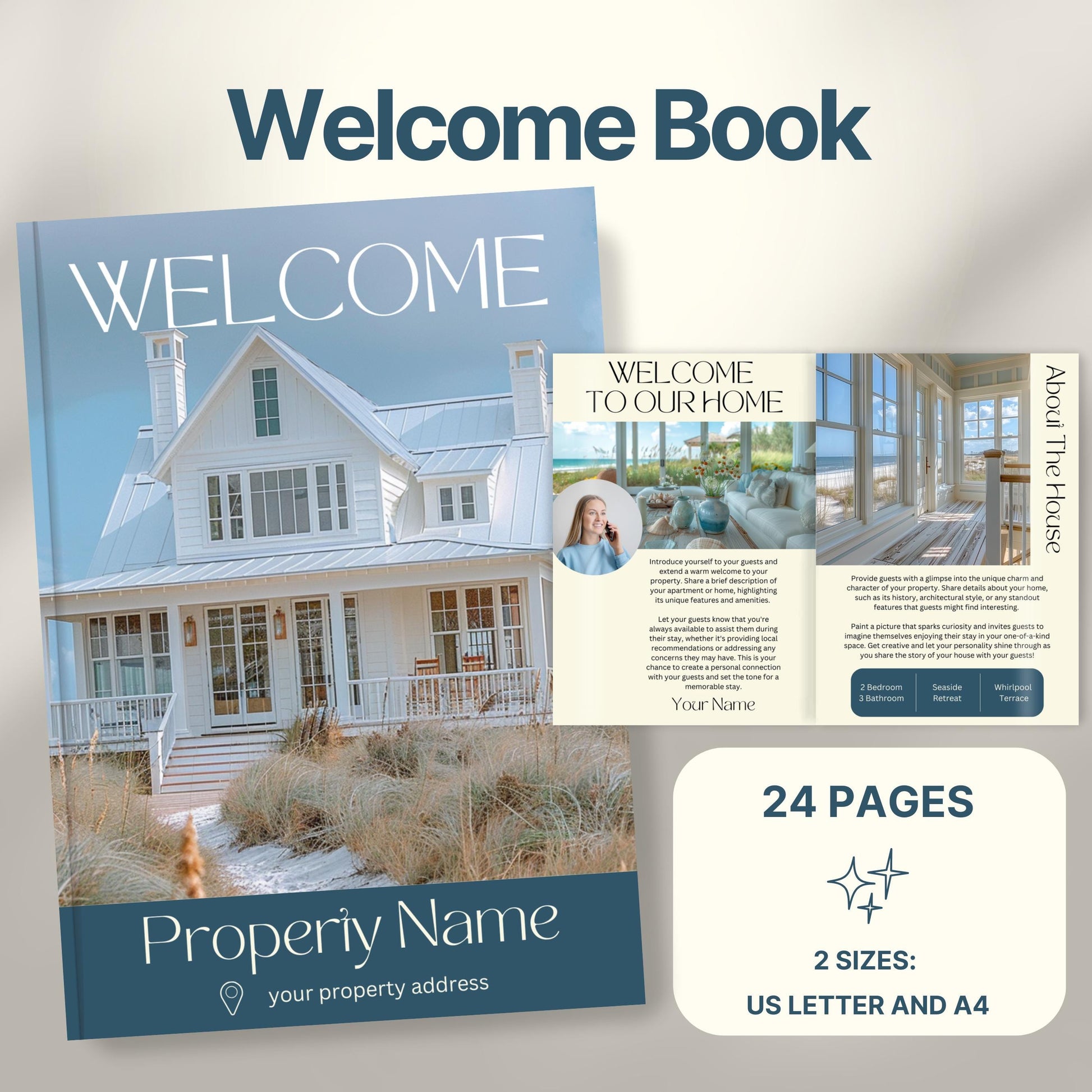Overview of a airbnb host bundle showing a welcome book.